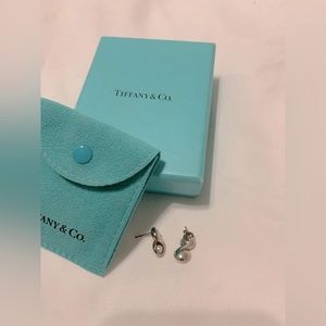 Tiffany & Co silver and pearl eternity earrings